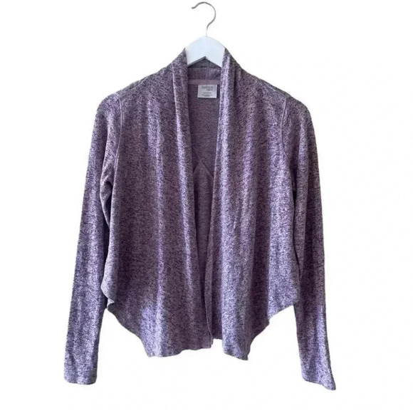 Danskin Drape Front Open Sweater Knit Cardigan Space Dye Top SZ L (10/12) # 1765 - Picture 1 of 10